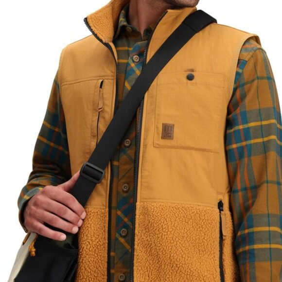 TOPO DESIGNS Subalpine Fleece Khaki Brown Vest ~ Size Large - Picture 2 of 6